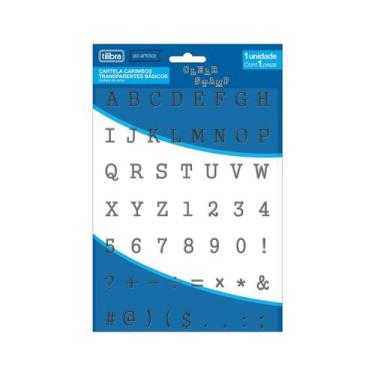 Imagem de Cartela de Carimbo Transparente Tilibra Clear Stamp Básico Letras