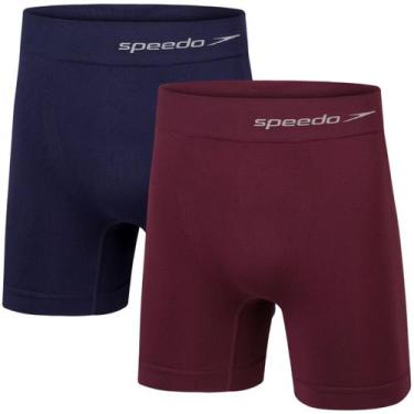 Imagem de Kit 2 Cuecas Boxer Speedo Masculina Sem Costura Cos Alto Poliamida E P