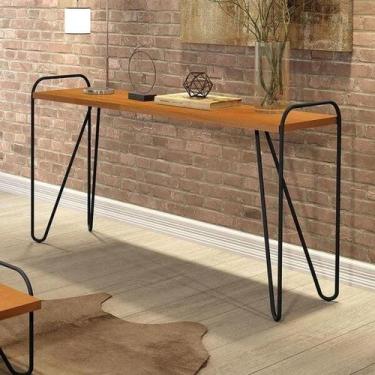 Imagem de Aparador Luapa com Pés em Metal Tubular 100% MDF Genova Carvalho