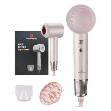Imagem de Sensawaves Secador De Cabelo Sensawaves, 110.000 Rpm, Profissional Alta Velocidade, Motor Iônico Negativo 500 Milhões Rotações, Sem Escovas, Para Secagem Rápida, Controle Térmico Baixo Ruído Com Dif