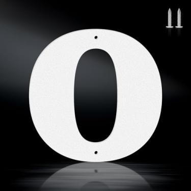 Imagem de Letras brancas à prova de ferrugem de 15 cm, números de endereço de metal resistente para casa, números 0-9 à prova de intempéries e letras de metal A-Z ao ar livre para porta, portão, caixa de