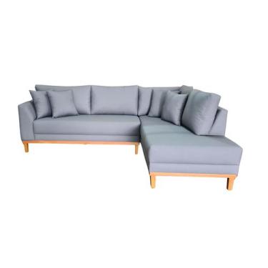 Imagem de Sofá Canto Pierri 250x180cm Lado Direito Base Madeira Tecido Acquabloc