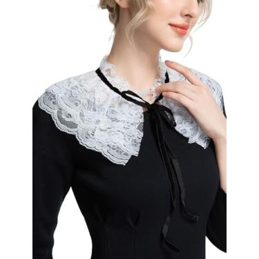 Imagem de QLX Colarinho de palhaço de renda gola com babados vitoriano bobo da corte colarinho, gola falsa Draculaura