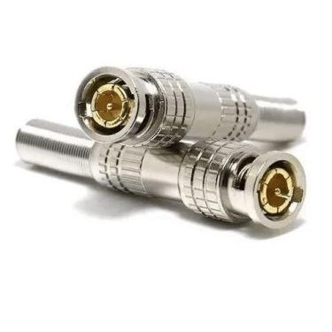 Imagem de Conector Bnc Profissional com mola 100 Unidades Dourado Gold