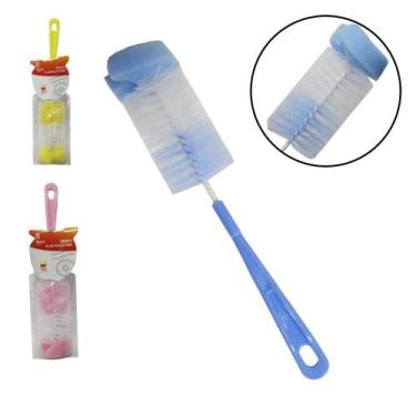 Imagem de Escova Lava Mamadeira Nylon Esponja Bucha Cabo Plastico 28Cm - Rio Tij