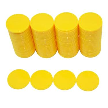 Imagem de SmartDealsPro Set of 100 1 Inch Opaque Plastic Learning Counters Mini Poker Chips Game Tokens with Storage Box (Yellow)