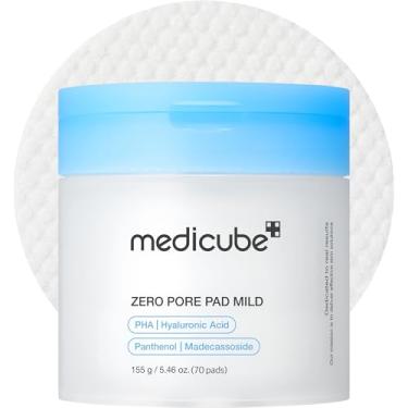 Imagem de Medicube Zero Pore Pads Mild 2.0 (70 unidades) – Tônico suave calmante para esfoliação, minimização de poros e remoção de cravos com PHA – Ideal para todos os tipos de pele – Cuidados com a pele