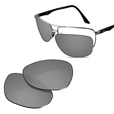 Imagem de Glintbay Lentes de óculos de sol de substituição 100% precisas para RayBan RB3506-64 - Espelhado prateado metálico polarizado