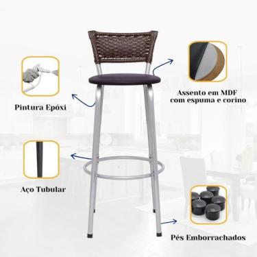 Imagem de Banqueta Bancos Cadeiras Alto Para Cozinha Gourmet Varanda Balcão Ilha