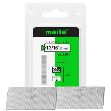 Imagem de meite Pregos de calibre 23, pinos micro sem cabeça de 3,5 cm - Pregos galvanizados 23GA para pistola de pregos, ideal para marcenaria fina e trabalho de acabamento (2.000 unidades)