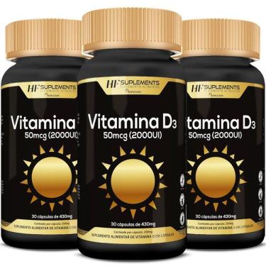 Imagem de Kit 3 X Vitamina D3 2000 Ui 30 Caps Premium Hf Suplements