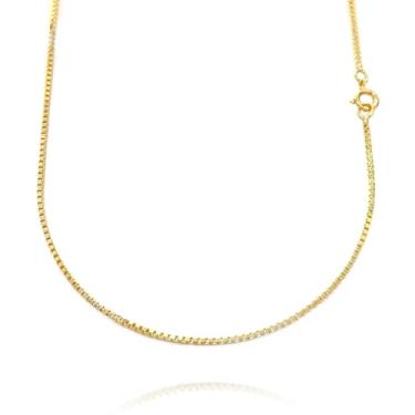 Imagem de Cordão Masculino Veneziana 1mm 60cm Ouro 24k Banhado Joia Moderna Design Minimalista Cordão Fino Exclusivo