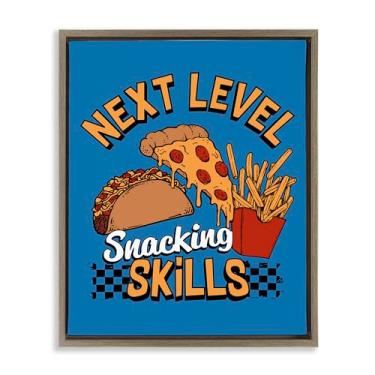 Imagem de Stupell Industries Next Level Snacking Skills Brown Framed Floater Canvas Wall Art Design por Jedco Brands, Inc., 80 x 63 cm