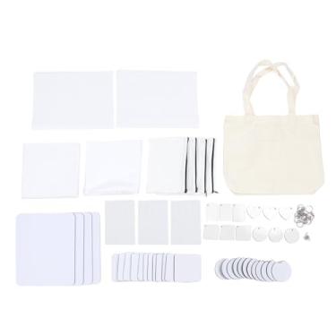 Imagem de 77pcs sublimação em branco Conjunto de calor Prinha em branco Princo em espaços em branco para maquiagem Capa de travesseiro Mouse Mouse Pad Cup Cup