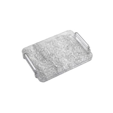 Imagem de Bandejas de servir em casa, bandeja para xícara de chá, sala de estar, frutas secas, bandeja retangular para frutas, aromaterapia, produtos de cuidados com a pele, bandeja decorativa (transparente)