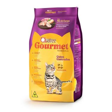 Imagem de Ração Quatree Gourmet Gatos Castrados Sabor Mix De Carnes 3kg