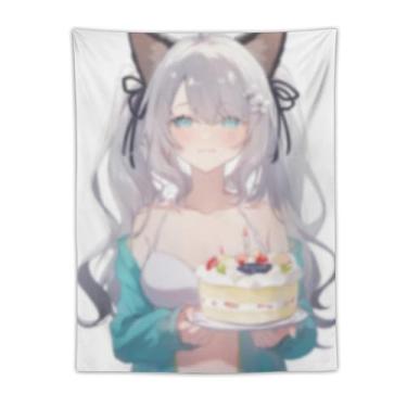 Imagem de LIEGBMEU Tapeçaria sexy sexy de anime menina 76.2 cm x 101.6 cm interior exterior parede colcha arte decoração de tapeçaria caprichosa, AF136