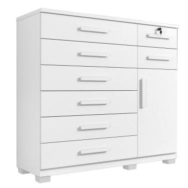 Imagem de Cômoda New Vitoria 8 Gavetas Com Sapateira - Benetil Branco