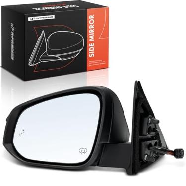 Imagem de A-Premium Espelho retrovisor elétrico lateral do motorista compatível com Toyota Highlander 2017 2018 2019 - Espelho retrovisor externo externo preto dobrável manual aquecido com luz de seta, detecção
