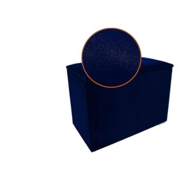 Imagem de Baú Estofado Compacto e Resistente Puff Organizador para Sapatos, Roupas e Brinquedos (Azul)