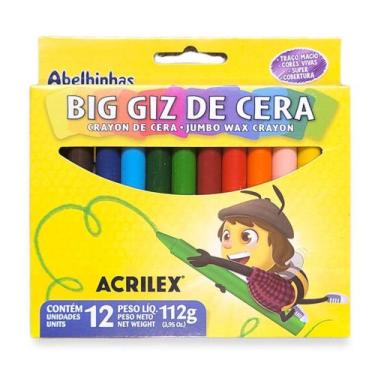 Imagem de Giz De Cera Acrilex Traço Macio Super Cobertura - 12 Cores