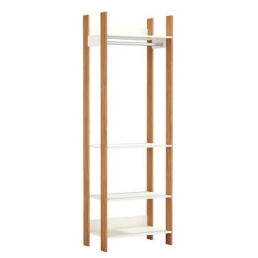 Imagem de Closet 1 Torre Cabideiro Industrial Off White/Freijó - Dalla Costa