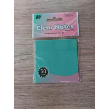 Imagem de Bloco adesivo Yes 75X75mm transparente verde 50 folhas