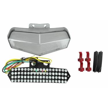 Imagem de Adequado para Ducati 2006 Multistrada 620 / 620Dark, 2003-2006 Multistrada 1000/DS, 2007-2008-2009 Multistrada 1100/S; Luz traseira de freio de LED + seta integrada (Smoke, flash LED Style1)