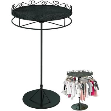 Imagem de Rondo-se Guarda-roupa, 360 ° Rotativo, Trilho De Roupas Dourado, Cabideiro Redondo, Para Lojas De Roupas E Casa, Grande Capacidade E Estabilidade, C, 70cm