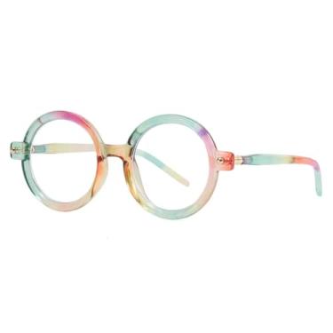 Imagem de Óculos de sol redondos da moda para mulheres, retrô, masculino, anti-luz azul, UV400 (colorido e transparente)