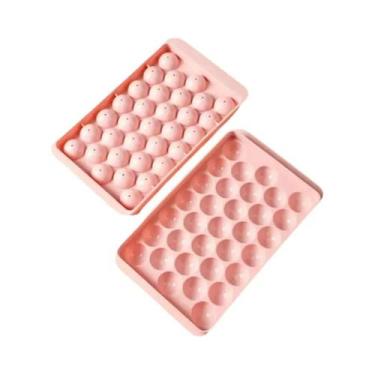Imagem de Forma De Gelo Redonda 3D Estilo Diamante Com Tampa, Molde De Gelo Esfé