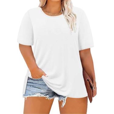 Imagem de Blusa túnica para mulheres Hailey Beige Plus Size XXL Summer - Forhail