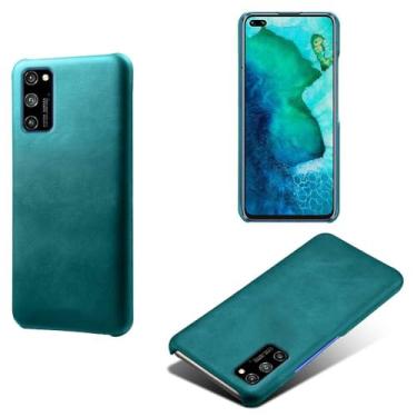 Imagem de Capa para Huawei Honor V30 PRO,Proteção contra quedas,Casca de volta de cor sólida simples,Design de couro de imitação de plástico-Green