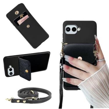 Imagem de Tuxiwei Capa T-Mobile Revvl 8, T-Mobile REVVL 8 2025 capa carteira traseira com suporte para cartão, couro PU à prova de choque alça ajustável destacável | suporte flip com fecho magnético - preto