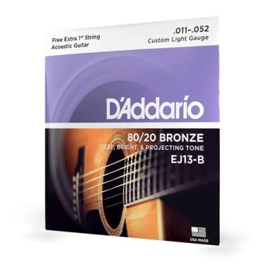 Imagem de Encordoamento Para Violão Aço .011-.052 Com Corda Extra PL011 D'Addari