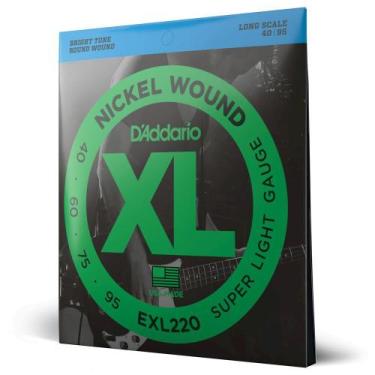 Imagem de Encordoamento Para Baixo 4 Cordas Escala Longa .040-.095 D'Addario XL 