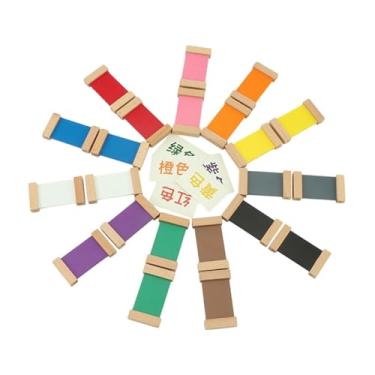 Imagem de Esquirla Brinquedos de madeira coloridos 11 cores arco-íris jogo para bebês para distinguir cores brinquedo educativo classificação de