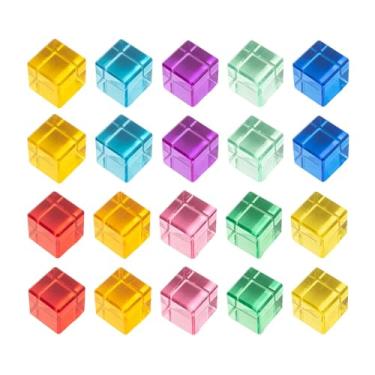 Imagem de menolana 20x Blocos de Empilhamento de Gemas Acrílicas Alta Transparência Suave Treinamento Sensorial Jogo Educacional de Empilhamento de Arco-Íris para, Cubo