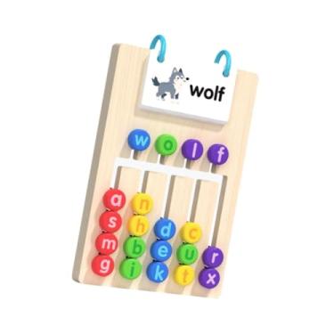 Imagem de Dynwave Jogos de palavras visuais, letras de madeira, brinquedos pré-escolares, brinquedos de viagem, blocos de alfabeto, de aprendizagem para crianças de 3 a