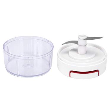 Imagem de Yctze Manual Pull Garlic Ginger Ginger Greder Chopper Mincer - Utensílios de Cozinha para Alho, Cebola, Carne e Nozes - Fácil de Usar, Limpar e Controlar o Tamanho da Porção (Cinza)