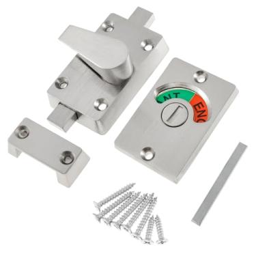 Imagem de KTZCTPCA Indicador de fechadura de porta, fechadura de banheiro ocupada vazia de aço inoxidável, trava de privacidade para banheiro, trava indicadora de trava para banheiro para todas as mulheres e