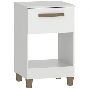 Imagem de Mesa de Cabeceira Prada 1 Gaveta Fellicci Cor Branco