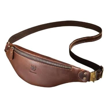Imagem de Bolsa Crossbody Masculina Bolsa Pochet em Couro Legítimo Crazy Horse – Estilo Retro para Aventuras ao Ar Livre