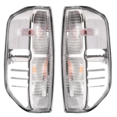 Imagem de Luzes traseiras com lâmpadas de halogêneo compatíveis com Nissan Frontier 2005-2021, 2009-2012 Suzuki Equator Lâmpadas de freio de luz traseira Lente transparente 26555-EA825 NI2800170 (transparente)