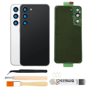 Imagem de Substituição de vidro traseiro para Samsung Galaxy S23 com lente de vidro da câmera e kits de ferramentas de reparo (Phantom Black)