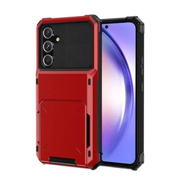 Imagem de SORAKA Capa para Samsung Galaxy A54 5G com porta-cartões Capa para carteira Samsung Galaxy A54 5G Capa PC TPU 2 em 1 de camada dupla Capa à prova de choque com capacidade para 5 cartões