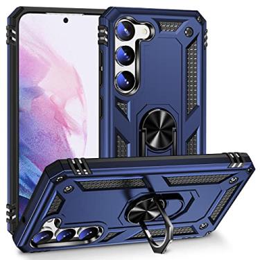 Imagem de SORAKA Capa para Samsung Galaxy S23 Plus com suporte de anel, capa protetora para Samsung Galaxy S23 Plus, capa traseira de policarbonato rígido com placa de metal para suporte magnético de telefone