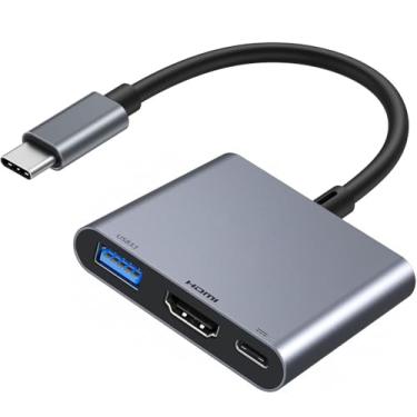 Imagem de Adaptador Apple USB C para HDMI para iPhone 15/16 para TV, adaptador multiporta AV digital USB-C 4K @60Hz com PD 100W e USB3.1, dongle tipo C para HDMI certificado MFi para iPad Pro, MacBook Air/Pro