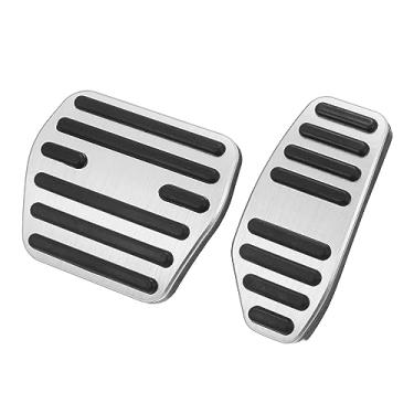 Imagem de X AUTOHAUX 1 conjunto de capas de pedal de freio e acelerador de gás de liga de alumínio antiderrapante para Nissan Kicks X-Trail Rogue Sport Qashqai prateado