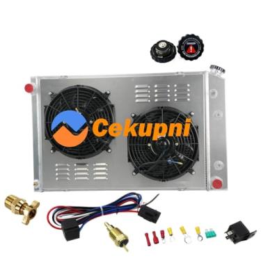 Imagem de Cekupni Ventilador de radiador de alumínio de 4 fileiras compatível com Chevrolet C10 C20 C30 K10 C1500 C2500 C3500,1973-91 GMC C1500 C2500 C3500,71 4 75 76 77 78 79 80 81 82 83 84 85 86 87 89 90